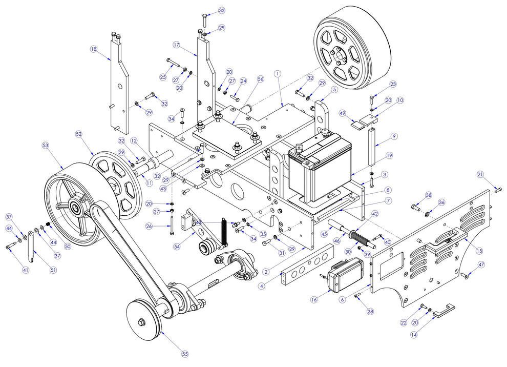 Soff Cut GX4200 MainFrame Assembly Parts by Husqvarna