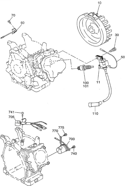 QP201TE ROBIN EX-170D51010 Engine Electric Device Assembly Parts By Multiquip