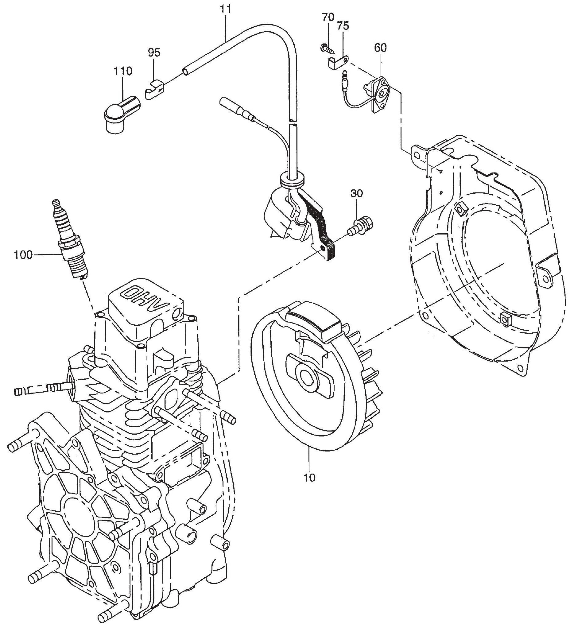 MT54F Robin EH09 Engine Electric Device Assembly Parts