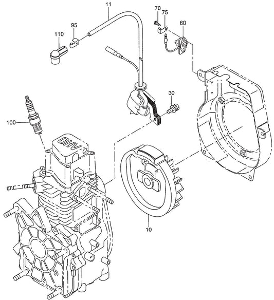 MT54F Robin EH09 Engine Electric Device Assembly Parts