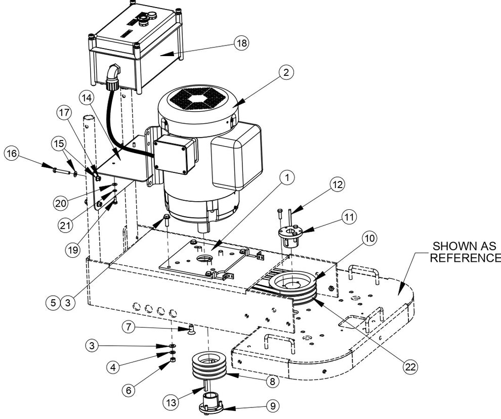  Electric Motor Group (7-1/2 HP 230V 1 Ph) Assembly Parts For CC200 Dual Head Floor Grinder By Diamond Products