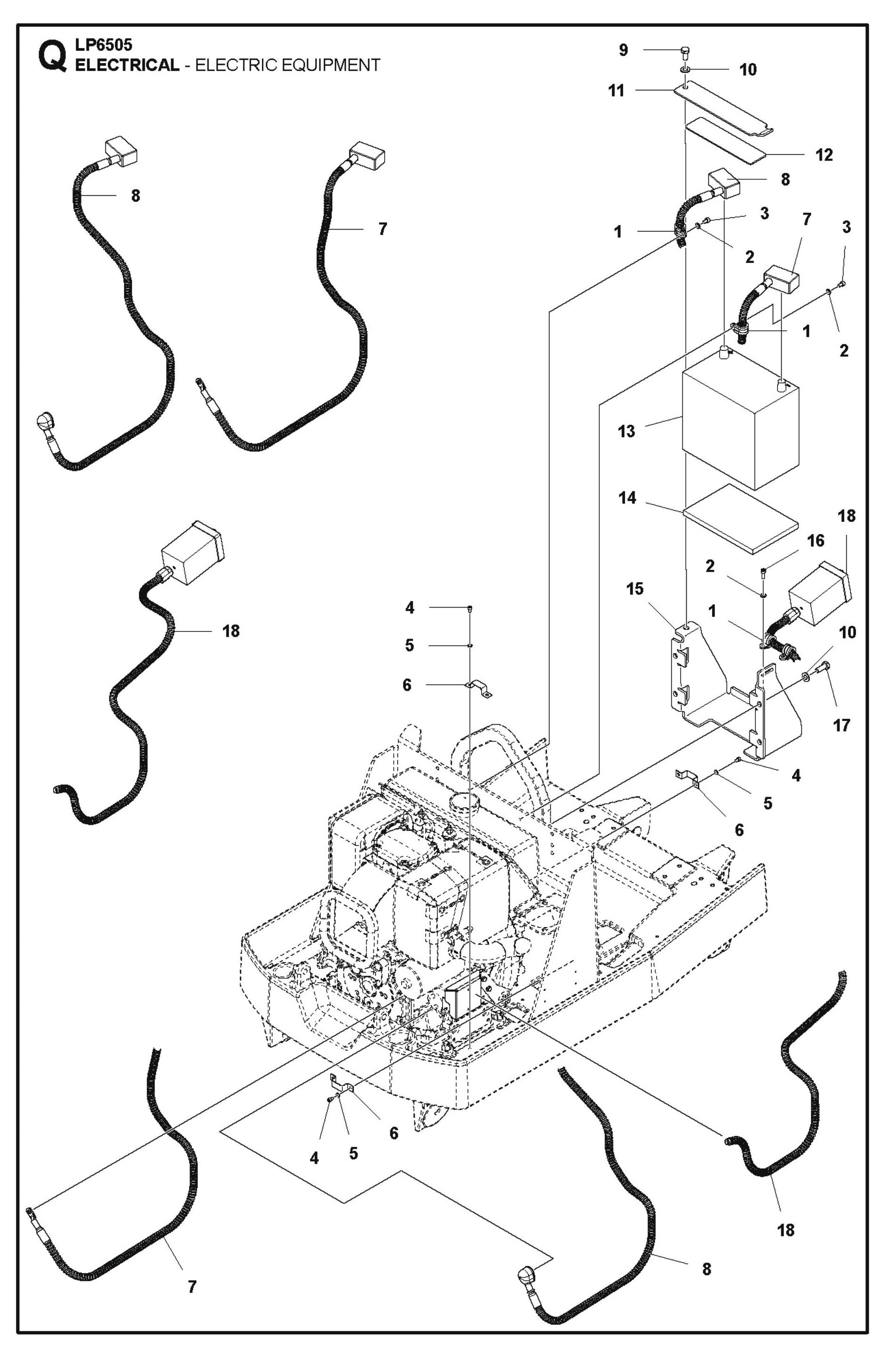 Electrical - Electric Equipment Parts For LP 6505 Walk Behind Roller By Husqvarna