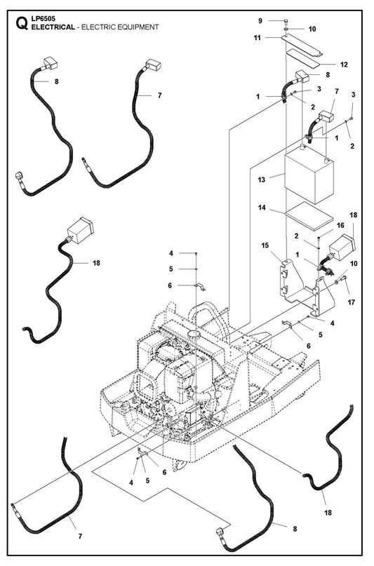 Electrical - Electric Equipment Parts For LP 6505 Walk Behind Roller By Husqvarna