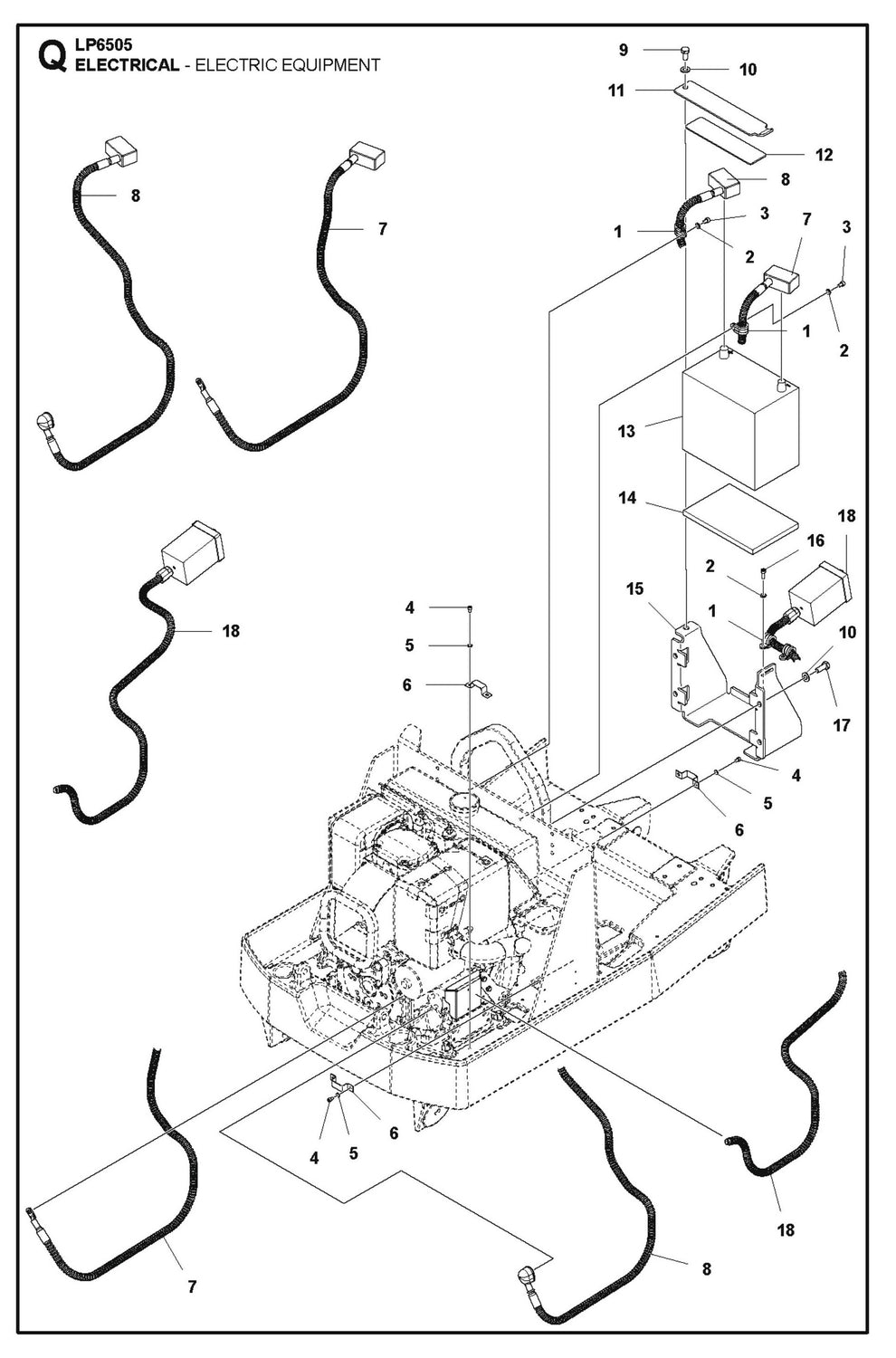 Electrical - Electric Equipment Parts For LP 6505 Walk Behind Roller By Husqvarna
