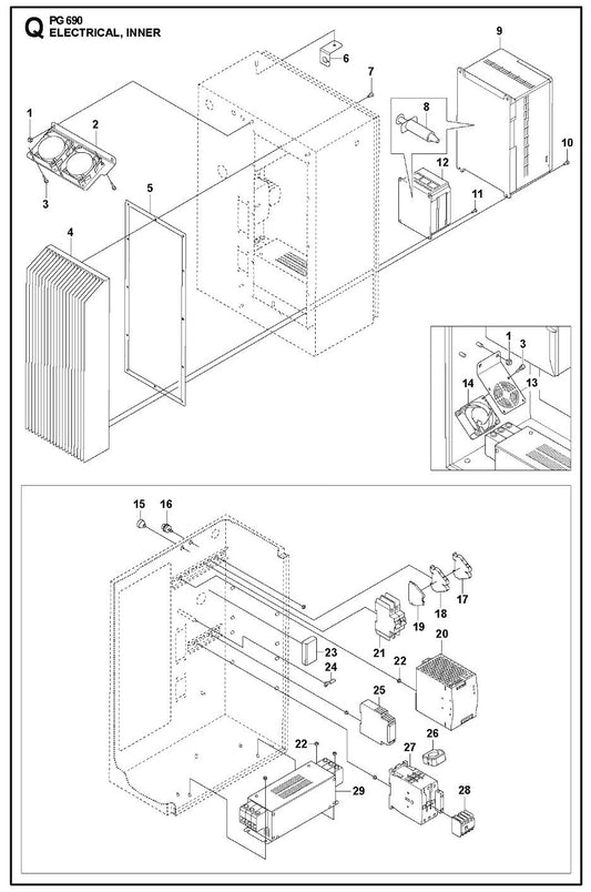 Electrical Inner Parts For PG 690  By Husqvarna