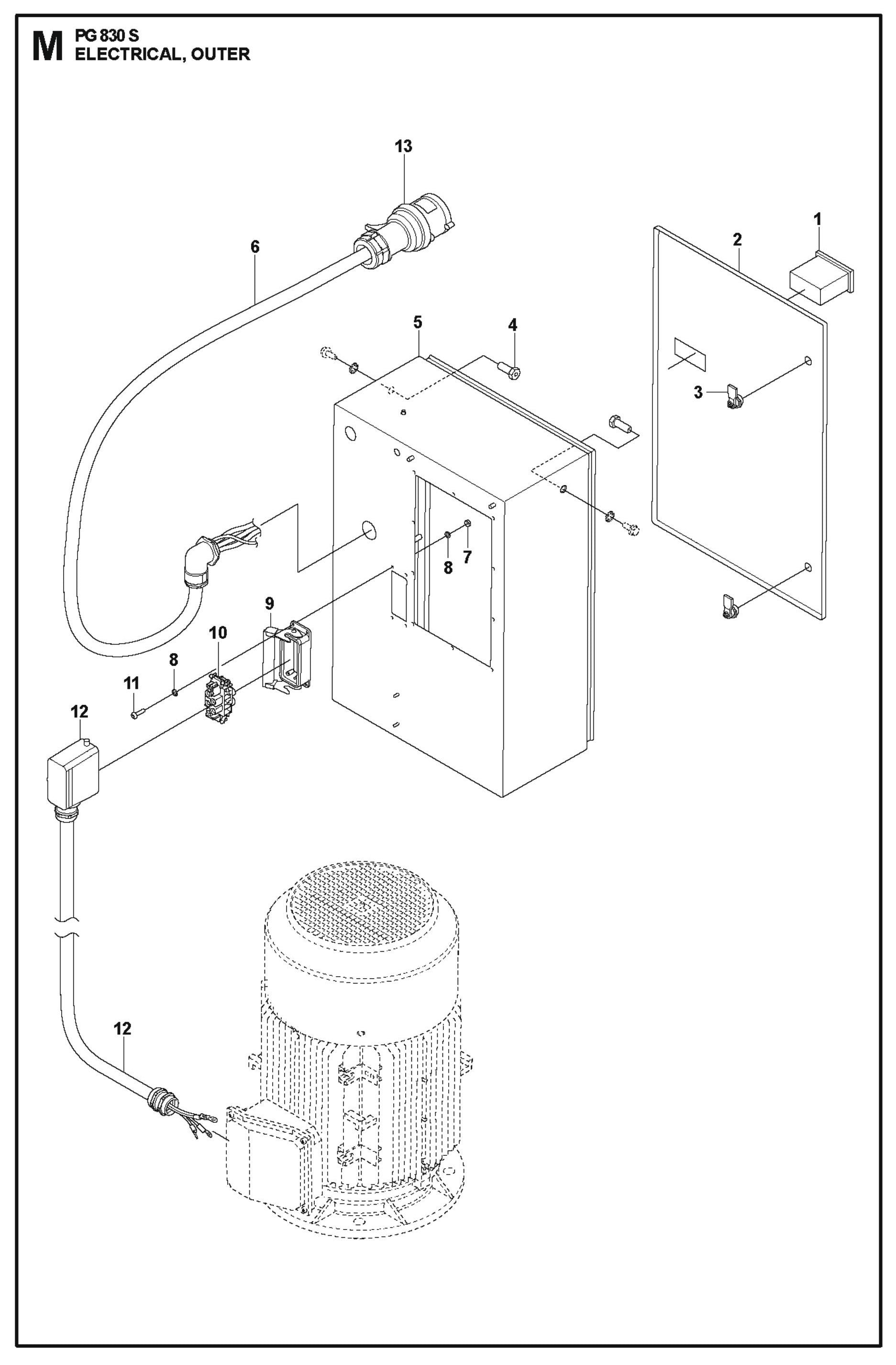 Electrical Outer Parts For PG 830 S By Husqvarna