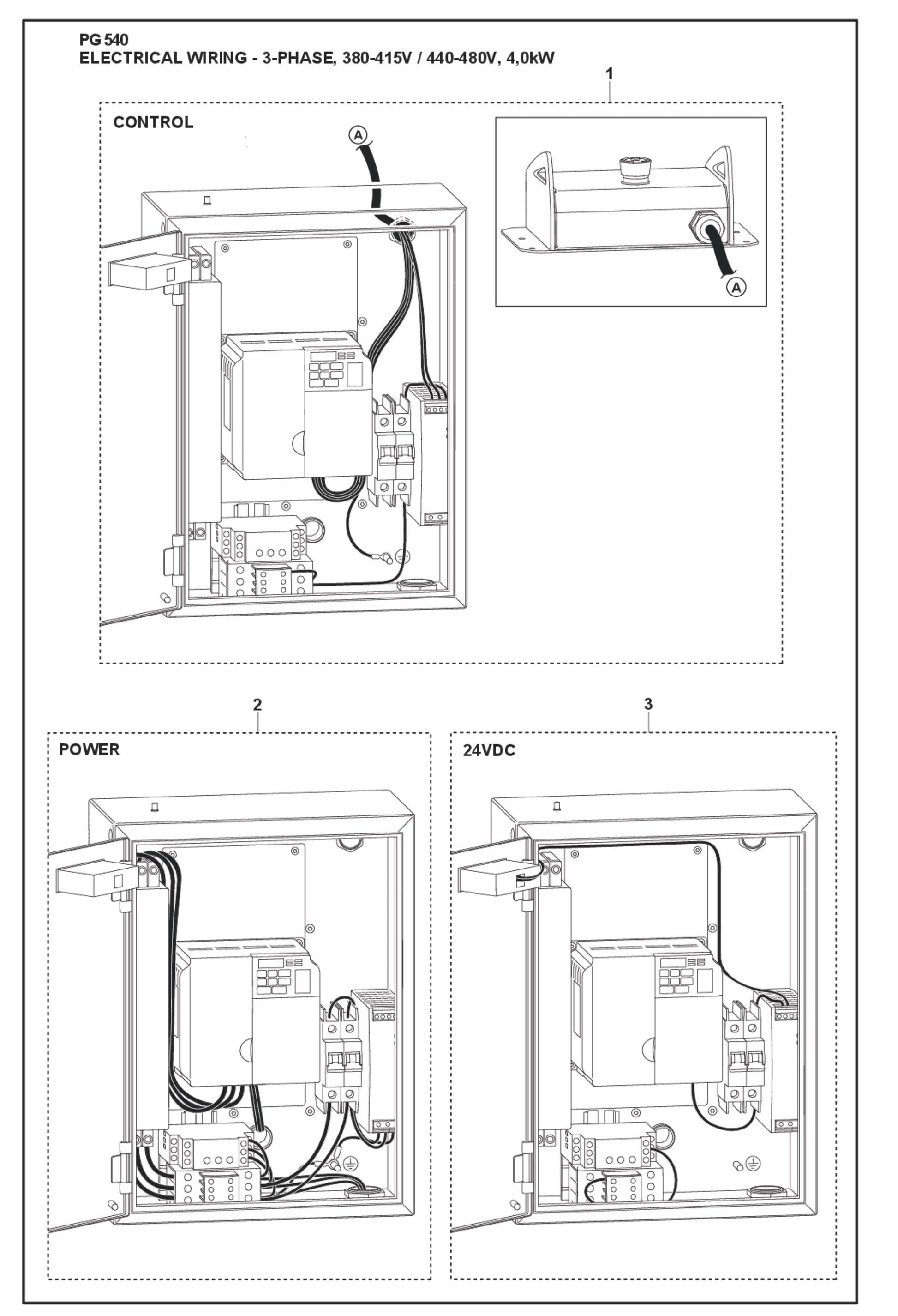 Electrical Wiring -3- Phase, 380-415v, 4.0 kW Parts For PG 540 4 KW By Husqvarna