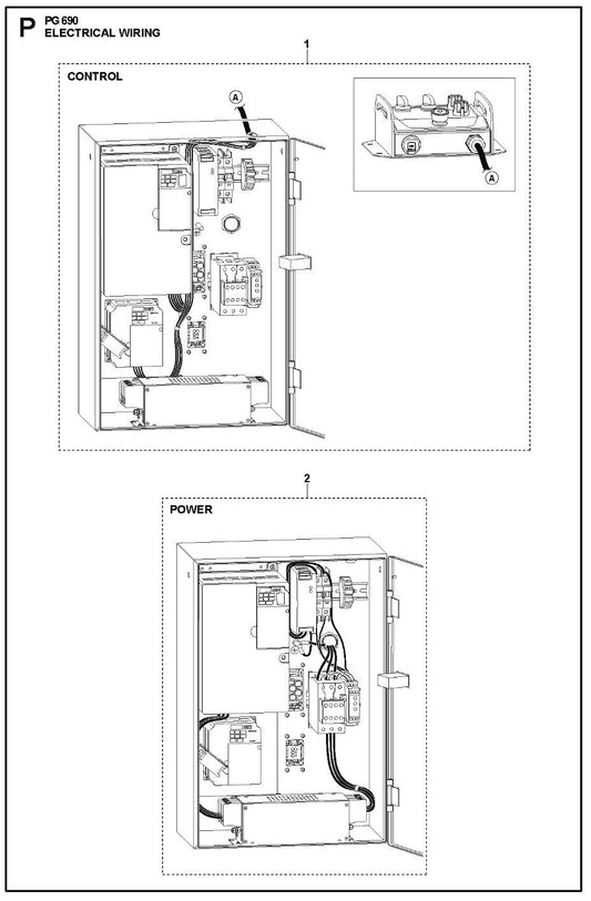 Electrical Wiring Parts For PG 690  By Husqvarna