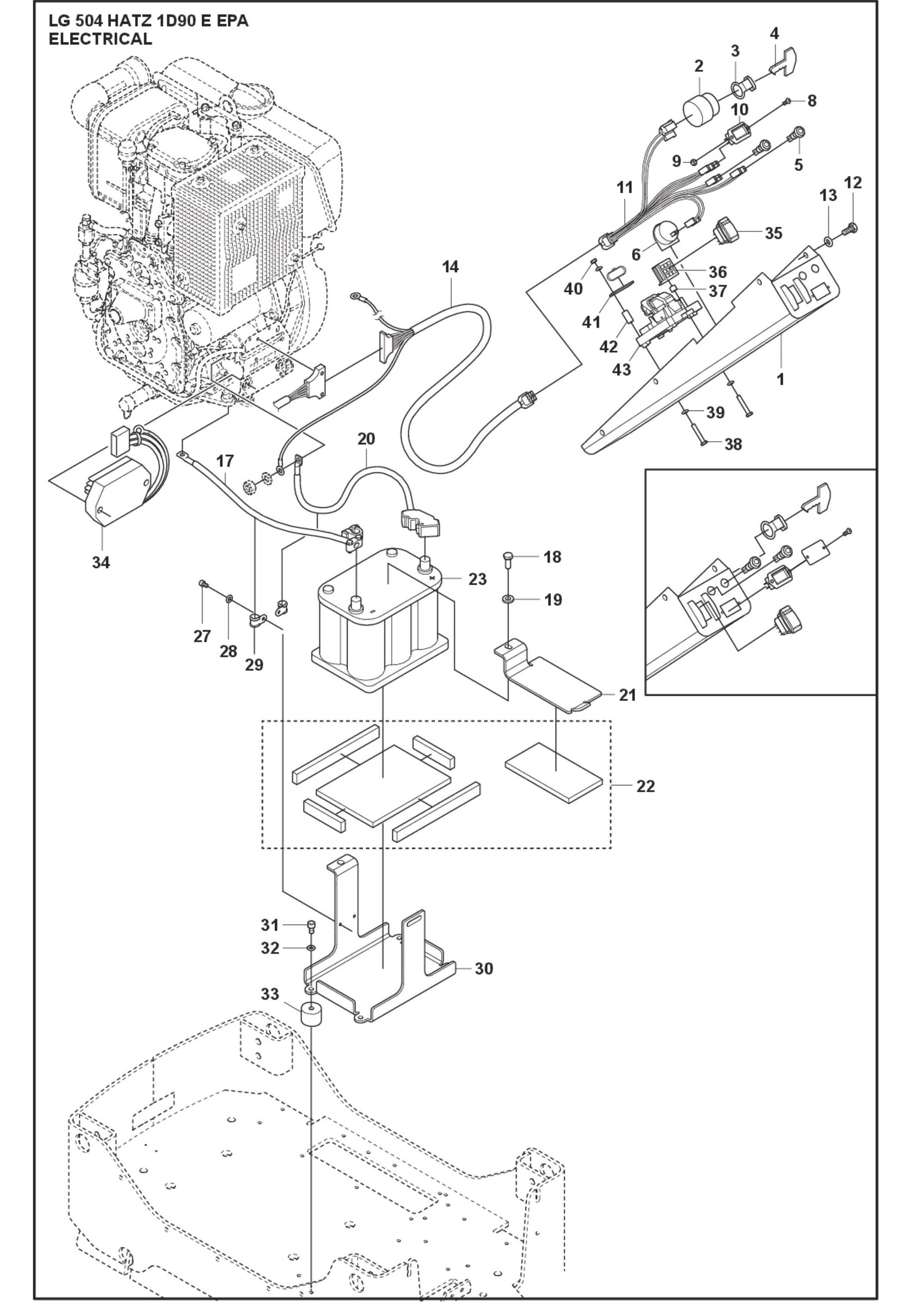Electrical Parts For LG 504 Reversible Plate Compactor By Husqvarna