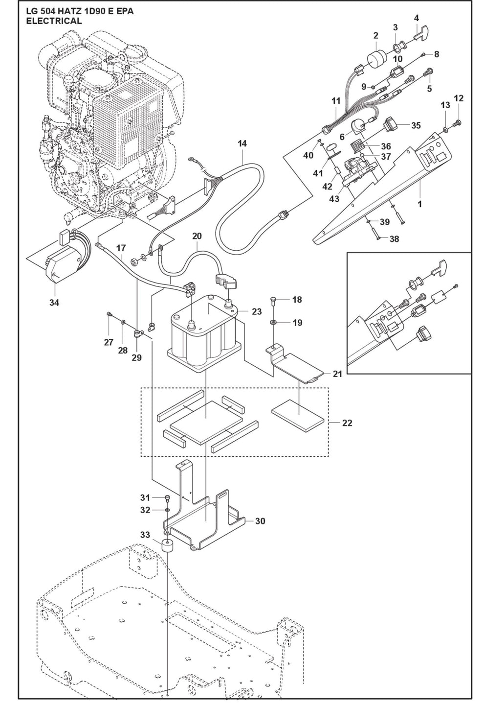 Electrical Parts For LG 504 Reversible Plate Compactor By Husqvarna