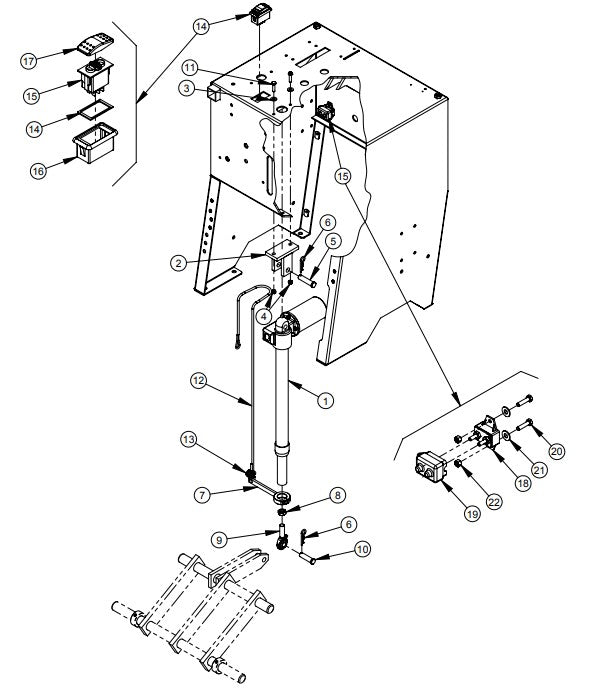 CC2525KCP Propane Electric Power Raise/Lower Assembly Parts