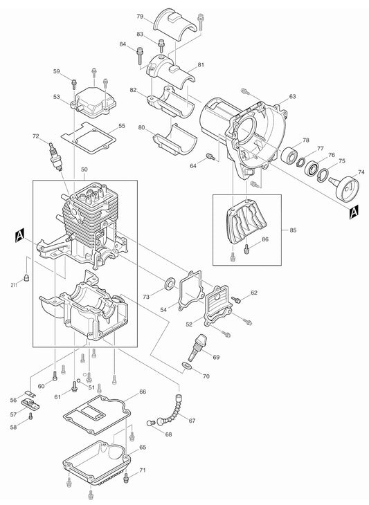 EM4250 Cylinder And Crankcase Assembly Parts