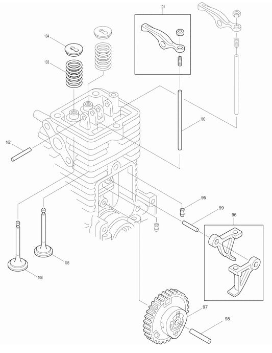 EM4250 Cylinder Head And Valve Assembly Parts