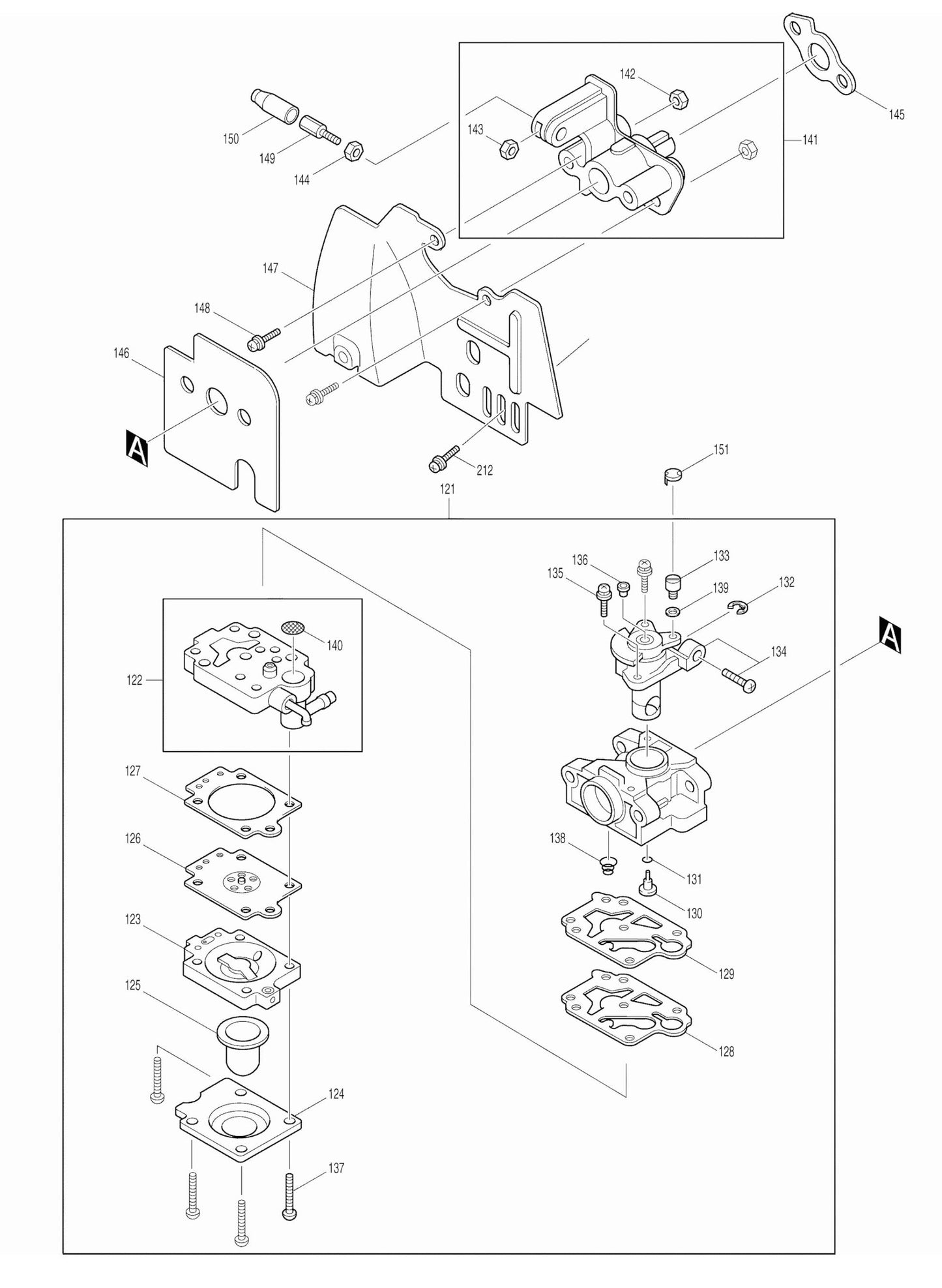 EM4250 Carburetor Assembly Parts