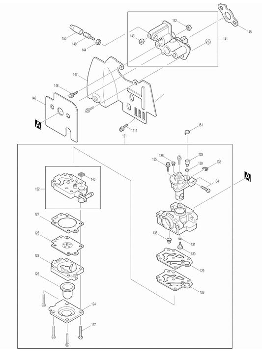 EM4250 Carburetor Assembly Parts