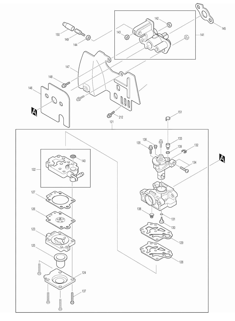 EM4250 Carburetor Assembly Parts