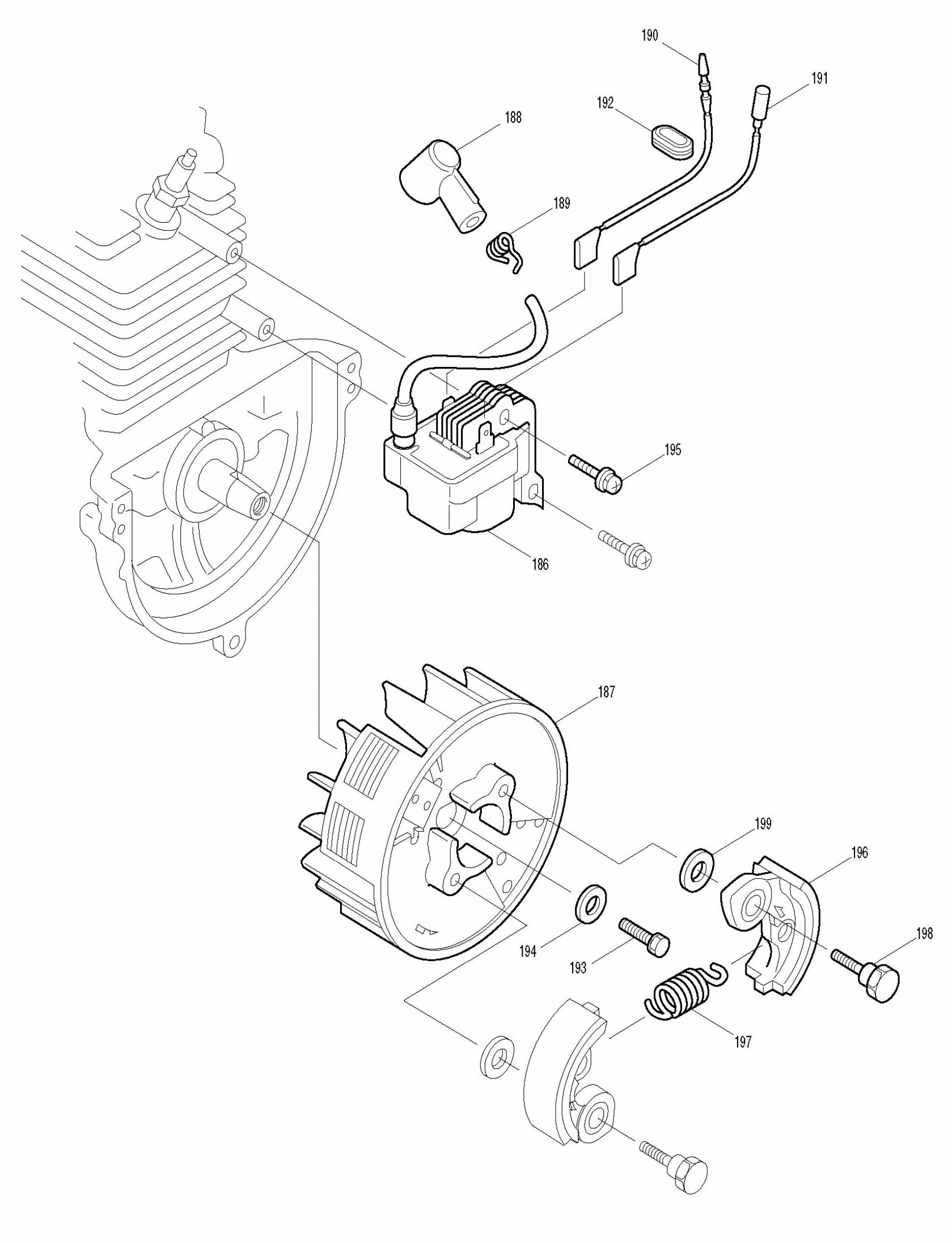 EM4250CA Flywheel, Clutch And Ignition Assembly Parts