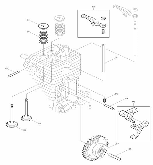 EM4250CA Cylinder Head And Valve Assembly Parts