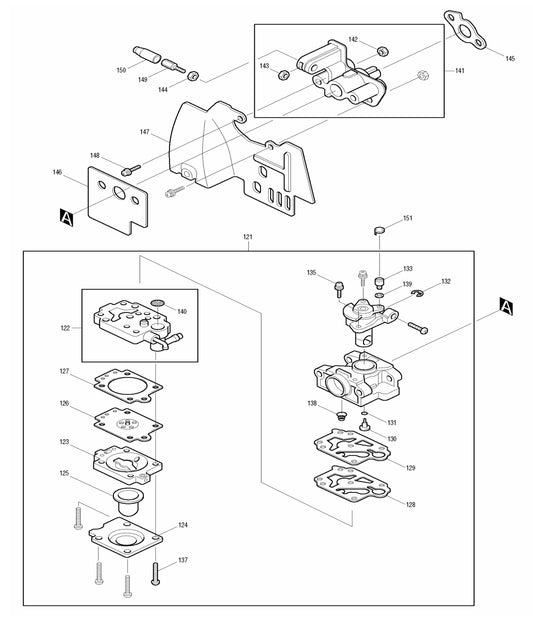 EM4250CA Carburetor Assembly Parts