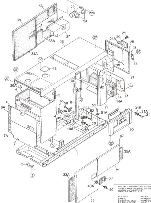 Enclosure Assembly Parts For MLT25 DCA25SSIU3 Light Tower By Multiquip