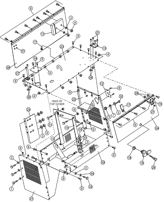 Enclosure Assembly Parts for KD1800-KD6 Light Towers by Multiquip