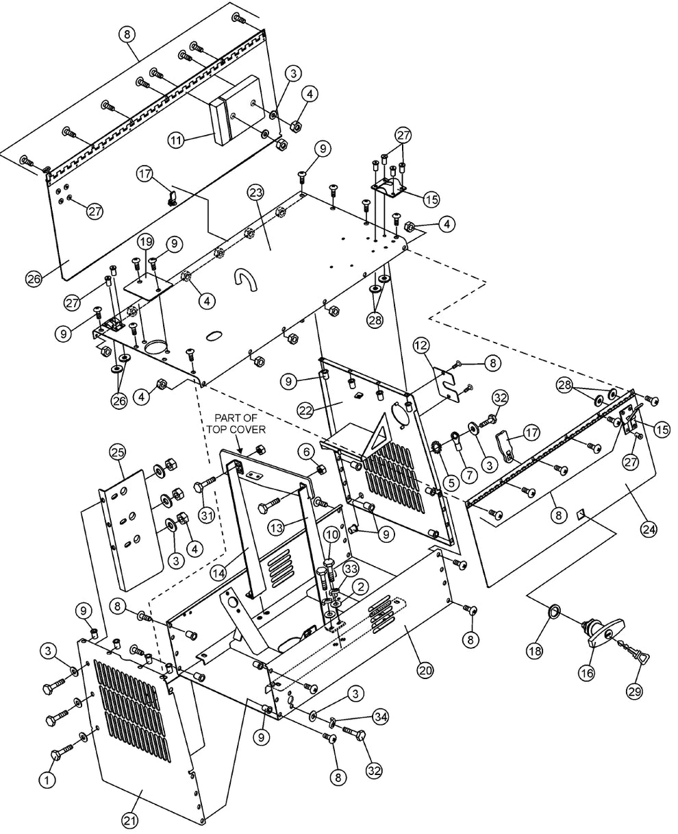 Enclosure Assembly Parts for KD1800-KD6 Light Towers by Multiquip