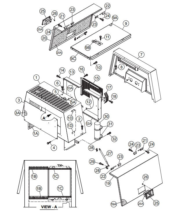 Enclosure 2 Assembly Parts-DIS100SSK4F KUBOTA D1005-E4B DIESEL ENGINE