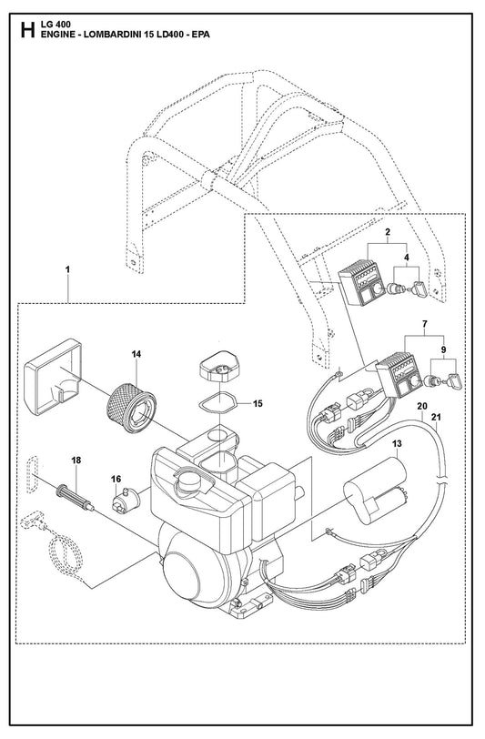 Engine - Lombardini 15 LD400- EPA Parts For LG 400 Petrol By Husqvarna
