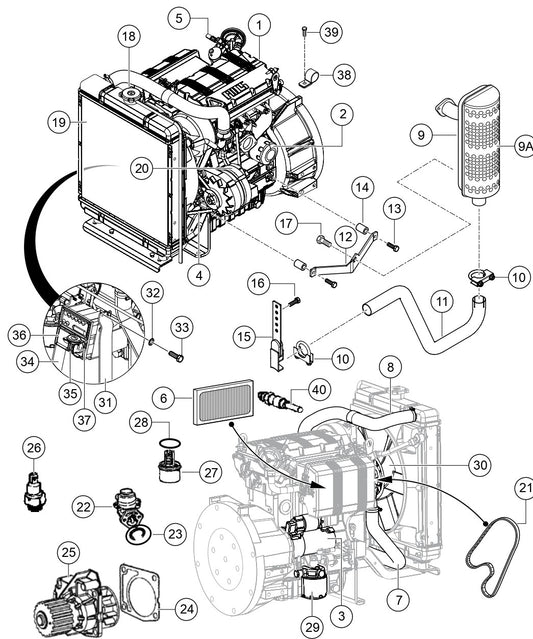 Engine And Component Assembly Parts For LT6KV Light Tower By Multiquip 