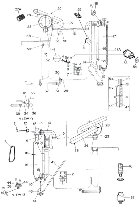 Engine And Radiator Assembly Parts For MLT25 DCA25SSIU3 Whisperwatt™ By Multiquip