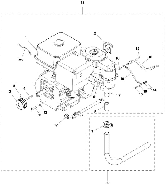 Engine Assembly Parts for Soff Cut 2500 Saw by Husqvarna