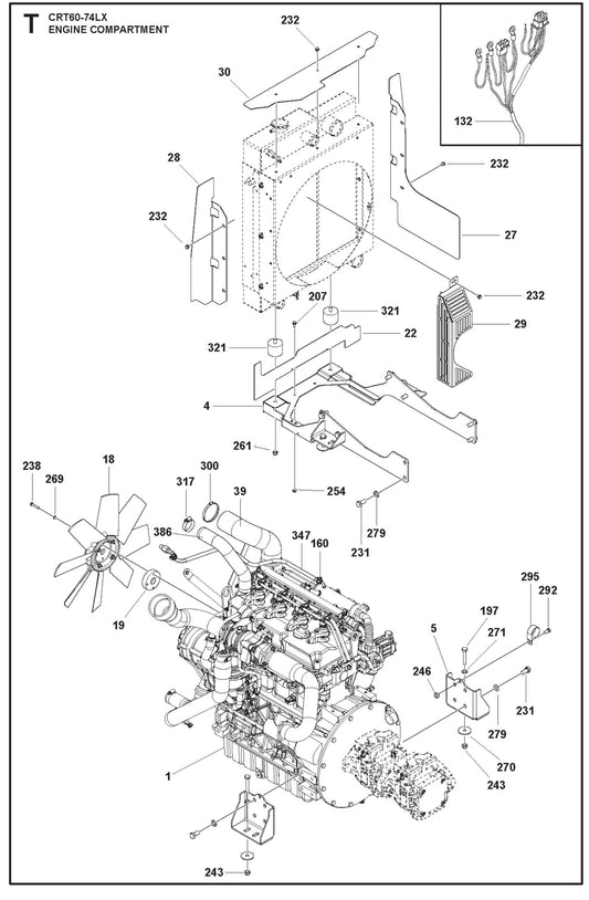 Engine Compartment Parts For Ride On Trowel CRT 60 By Husqvarna