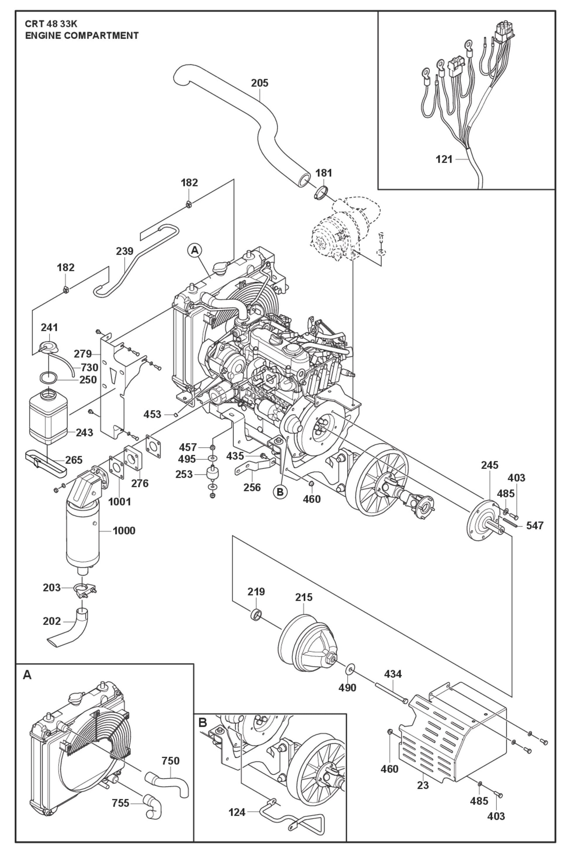 Engine Compartment Parts For Ride On Trowel CRT 48 Petrol By Husqvarna
