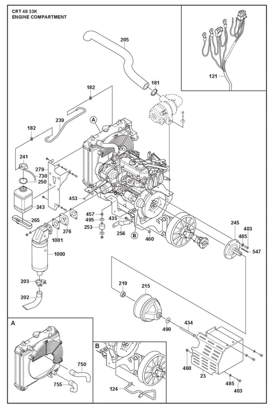 Engine Compartment Parts For Ride On Trowel CRT 48 Petrol By Husqvarna