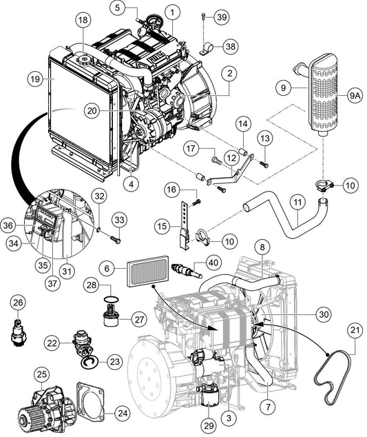Engine And Components Assembly Parts For LT6K5 Light Tower By Multiquip 