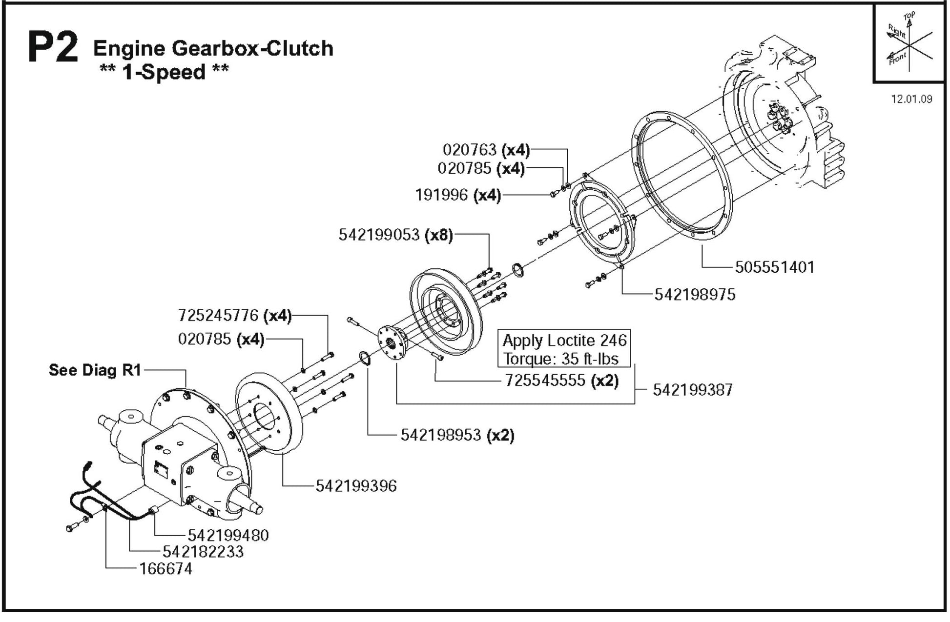 Engine Gearbox-Clutch 1-Speed  Parts for FS6800 D By Husqvarna