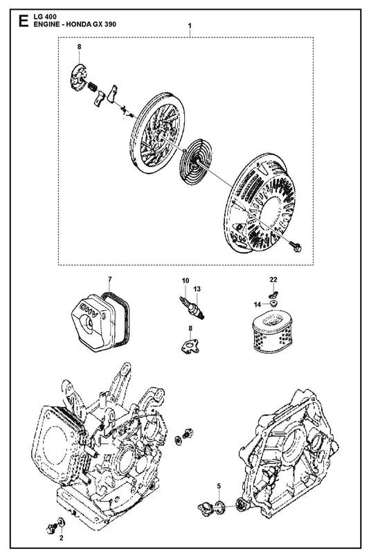 Engine - Honda GX 390 Parts For LG 400 Petrol By Husqvarna