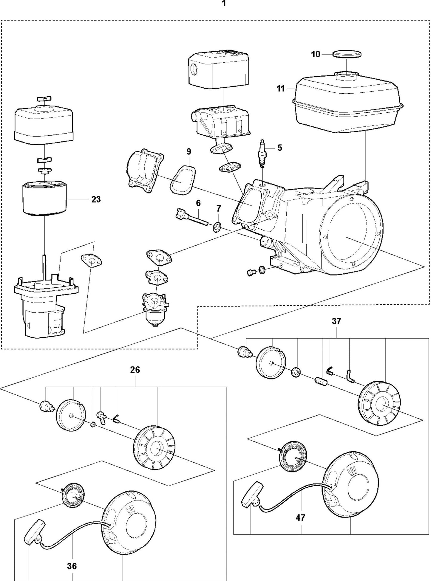 Engine Assembly Parts For LF80 LAT By Husqvarna
