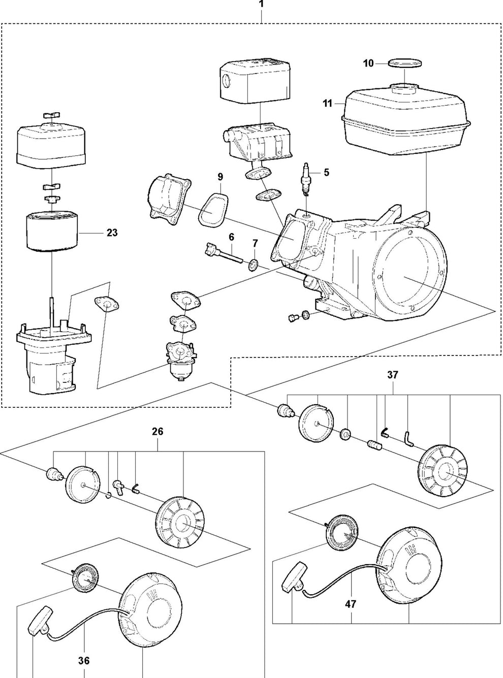 Engine Assembly Parts For LF80 LAT By Husqvarna