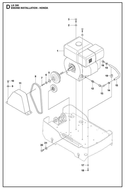 Engine Installation -Honda Parts For LG 300 Petrol By Husqvarna