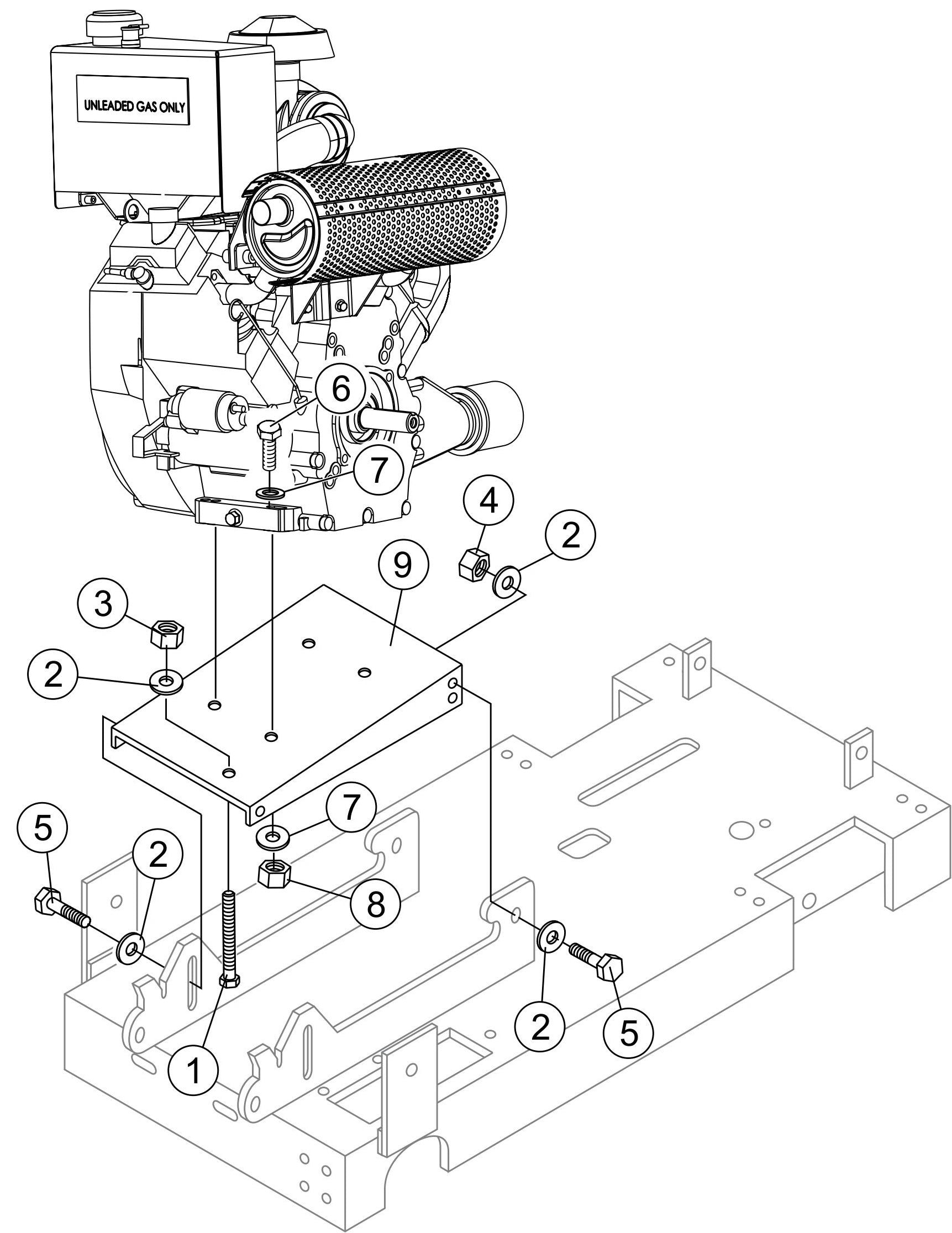 SP2S20H Engine Mount Assembly Parts