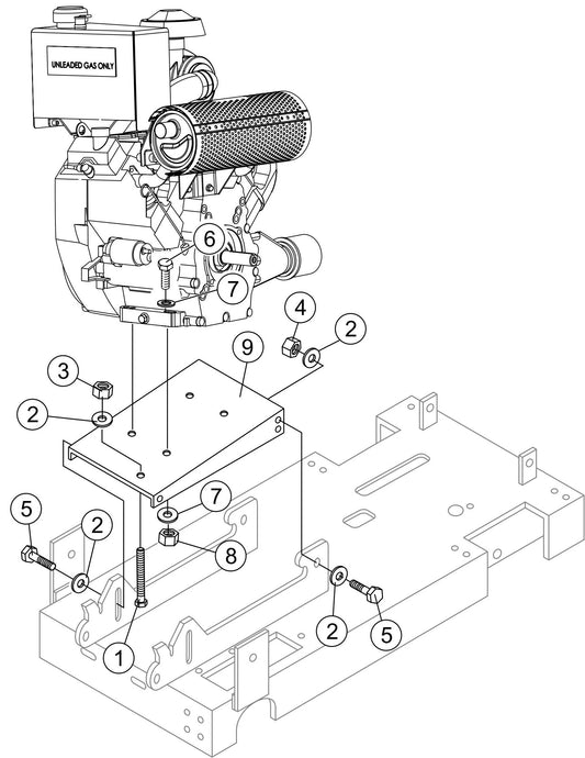 SP2S20H Engine Mount Assembly Parts