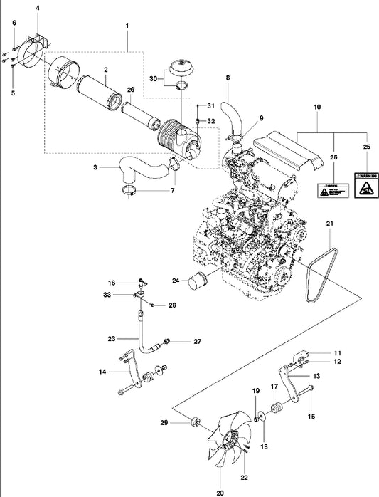 FS5000 Engine Mount Assembly Parts by Husqvarna