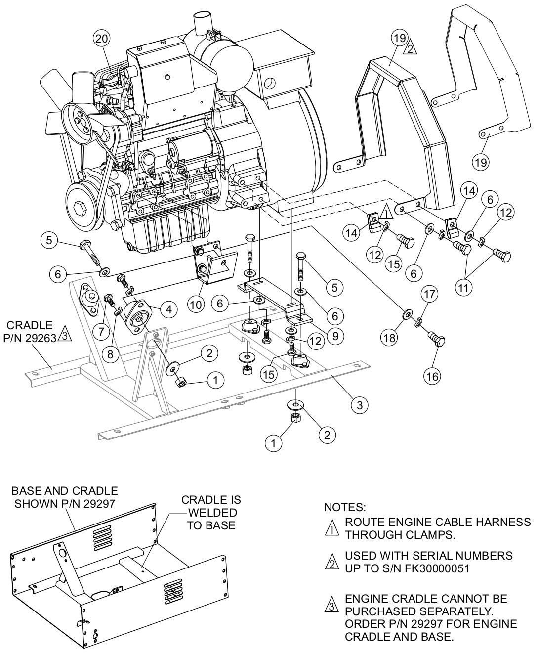 Engine Mounting Hardware Assembly Parts for KD1800-KD6 Light Towers by Multiquip
