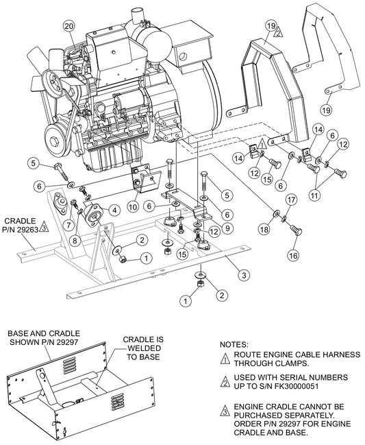 Engine Mounting Hardware Assembly Parts for KD1800-KD6 Light Towers by Multiquip