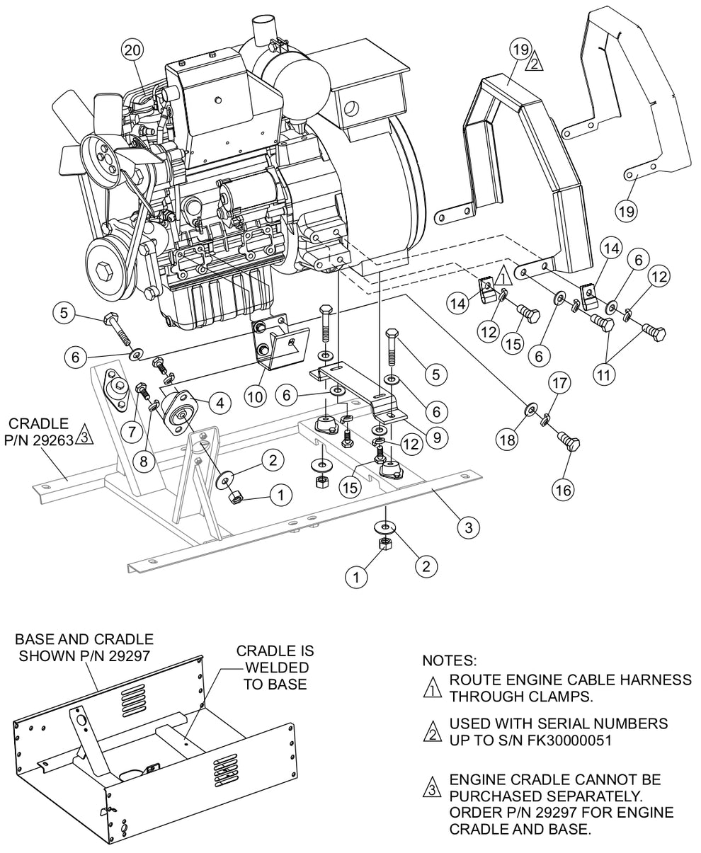 Engine Mounting Hardware Assembly Parts for KD1800-KD6 Light Towers by Multiquip