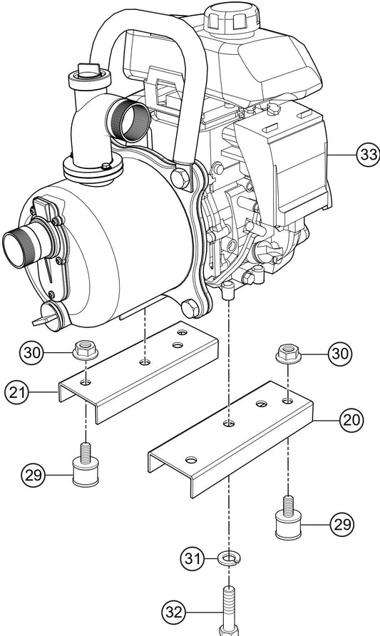 MQ QP15HP Engine Mounting Assembly Parts