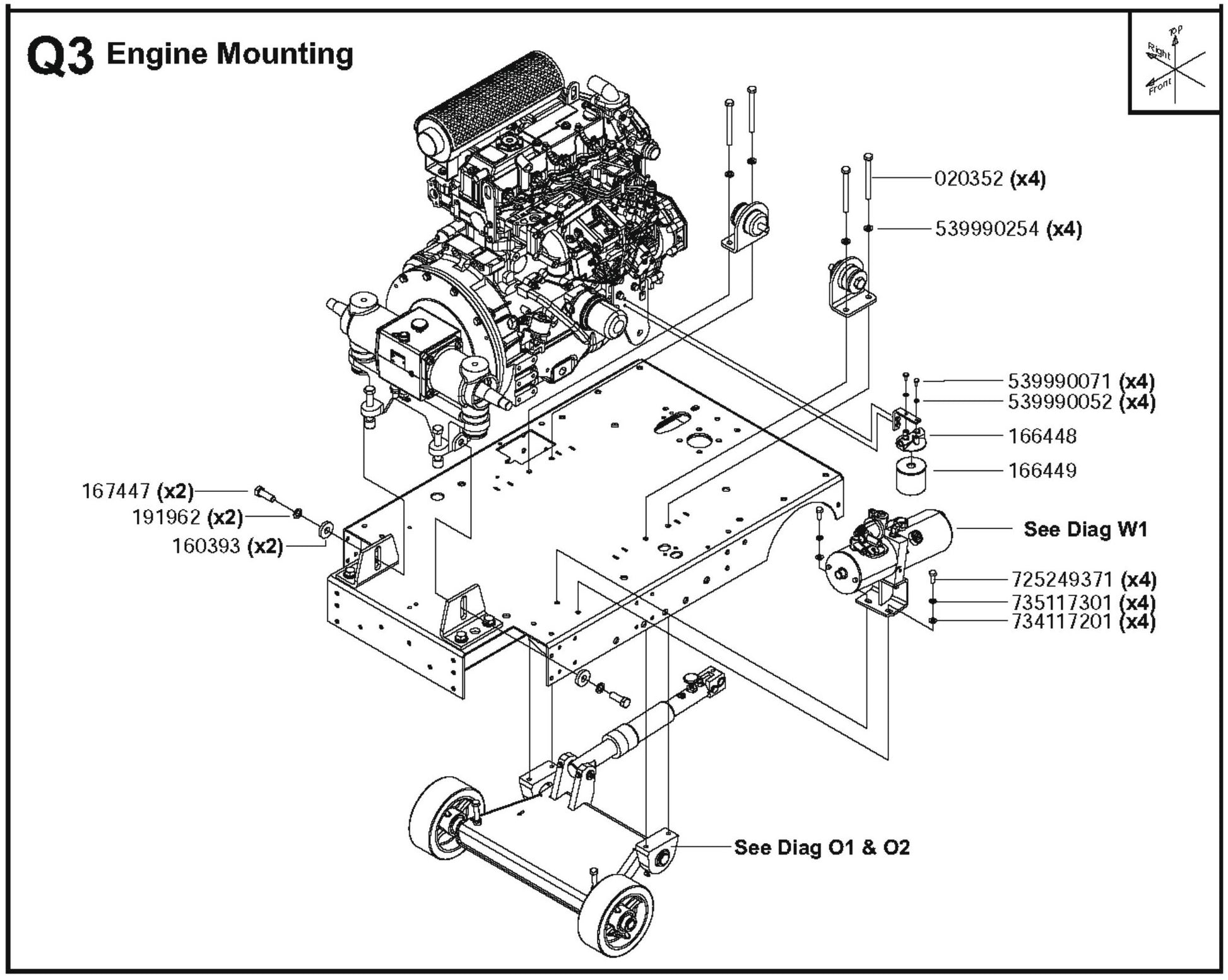 Engine Mounting Parts For FS6600D By Husqvarna