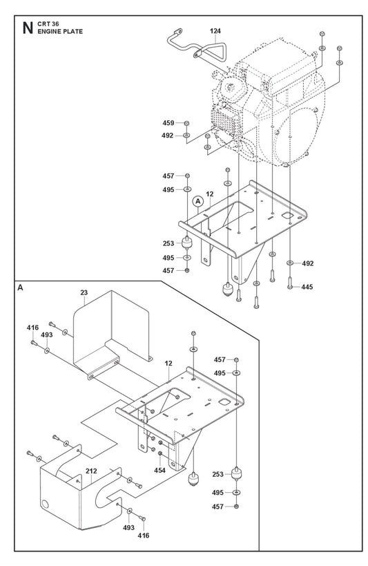 Engine Plate Parts For Ride On Trowel CRT 36 By Husqvarna