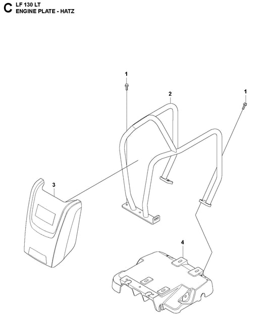 Engine Plate - Hatz Parts For LF 130 LT Diesel By Husqvarna